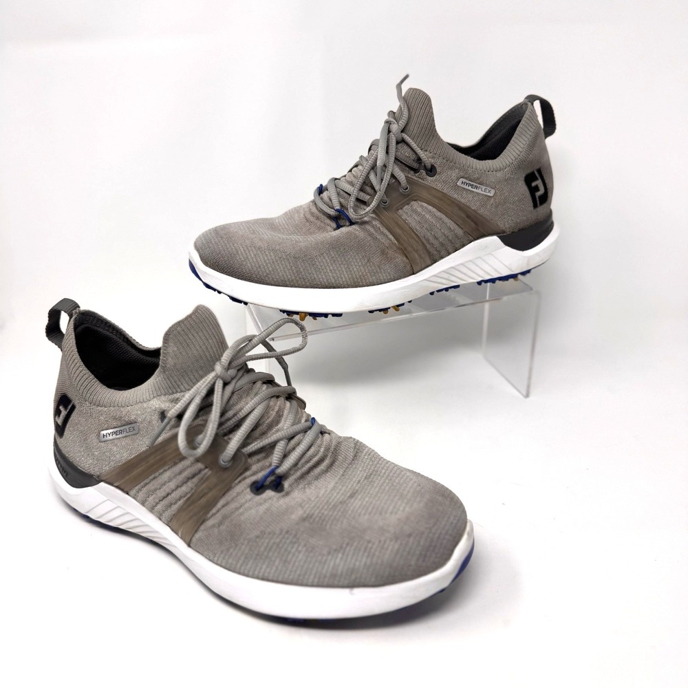 FootJoy Golf Shoes Men's 9.5M Gray HyperFlex Comfort 51080 Spiked Athletic